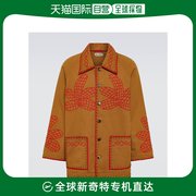 香港直邮潮奢 Bode 男士军装淡棕色刺绣棉质大衣