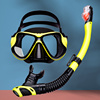 潜水镜全干式呼吸管套装浮潜三宝面罩成人儿童防雾近视自由潜装备