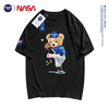 NASA联名潮牌短袖t恤夏季宽松休闲体恤男女情侣纯棉半袖棒球小熊