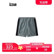 izzue男装运动短裤2023夏季潮酷型男拼色边饰直筒裤6321U