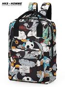 HKS－HOMME熊猫书包女大学生电脑包旅行包背包小众笔记本双肩包男