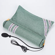艾草颈椎枕头修复睡觉专用圆柱枕，曲度安神连体，枕绿色充气带加热款