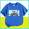 幼儿园坦克图案儿童装短袖T恤小男孩纯棉中大童学生上衣服56789岁