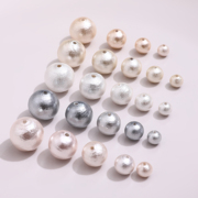 日本棉花珍珠彩色，直孔圆珠散珠diy手工饰品耳环，手链项链配件材料