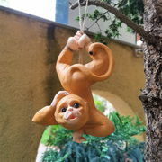 庭院户外树上挂件可爱小猴子，挂饰装饰花园杂货卡通动物树脂吊饰