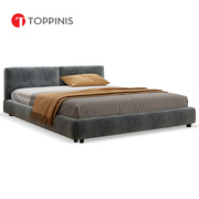 Toppinis床现代简约主卧1.5m1.8米双人床意式极简高端大气布艺床