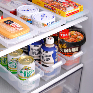 日本进口inomata冰箱收纳盒透明抽屉式厨房饮料罐头收纳分格整理