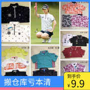 出口日本高尔夫服装男女情侣衣服，短袖t恤polo衫golf速干运动大码