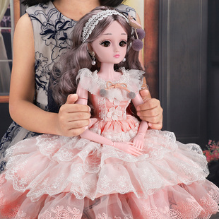 2024特大芭比娃娃迪士尼艾莎公主洋娃娃女孩儿童玩具生日礼物智能
