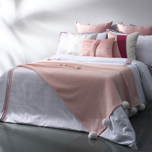 软装样板房间床上用品儿童女孩房粉色现M代欧式法式简约公主风