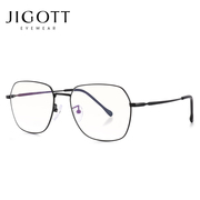 JIGOTT防蓝光辐射眼镜女近视镜框男钛金属多边形平光电脑镜21604L