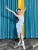 拉丁舞花服高级感舞蹈服女儿童，吊带高端表，演出比赛白色大摆裙