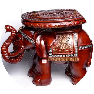 源头大象凳子实木红木换鞋凳欧式摆设大象家居装饰品客厅摆件