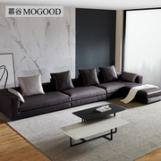 意式极简转角沙发客厅，简约现代布艺沙发，转角组合轻奢大户型客厅