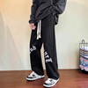 特大码300斤欧美高街hiphop麂皮绒痞帅裤子男女秋冬宽松休闲长裤2