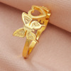 欧美创意镂空蝴蝶戒指，个性时尚立体爱心，可调节指环2023手饰女