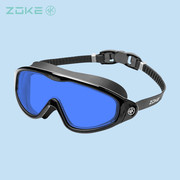 ZOKE洲克泳镜护目镜大框防雾游泳眼镜成人游泳镜 平光 黑色粉色