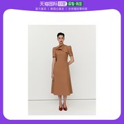 韩国直邮fayewoo纯色，收腰围巾连衣裙棕色，气质时尚简约百搭