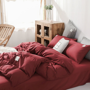 网红床上用品四件套1.8m纯色床单被套单人1.5米床学生宿舍4三件套