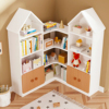 实木儿童书架卧室落地书柜置物架创转角书架组合幼儿园绘本架