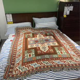 美国订单波西米亚沙发毯盖毯毛毯美式复古沙发盖布床尾毯装饰毯