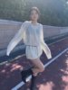 韩系chic早春白色镂空针织衫，2024夏季宽松外穿慵懒风上衣罩衫