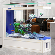 超白玻璃金鱼缸中大型客厅家用屏风隔断免换水落地生态鱼缸水族箱