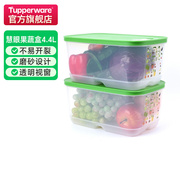 特百惠新慧眼(新慧眼)冷藏保鲜盒2件套大容量可调节透气冷藏蔬菜水果4.4l