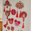 中式婚房入户门装饰吊饰磁贴凤冠双喜字结婚布置磁性冰箱贴