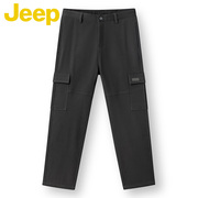 jeep多口袋工装裤宽松直筒欧版大码休闲裤秋冬厚款长裤男式吉普裤