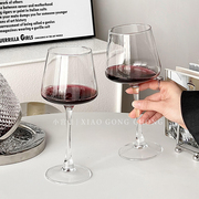 欧式复古高脚杯2支装纯手工勃艮第玻璃杯葡萄酒杯水晶，红酒杯ins风