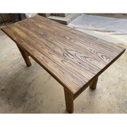 老榆木茶桌实木餐桌复古长桌简约办公书桌原木，吧台民宿实木板