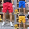 夏季糖果色短裤男彩色潮流情侣五分裤纯色刺绣休闲修身沙滩裤