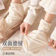 秋冬季睡袋袜套男女保暖袜子袜加绒加厚居家睡眠袜女士月子中筒袜