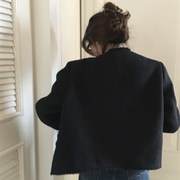 秋季黑色小香风外套女2023韩版气质高级感小个子名媛短外套女