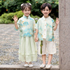 男童汉服夏款中国风短袖女童唐装古风夏装儿童改良超仙古装演出服