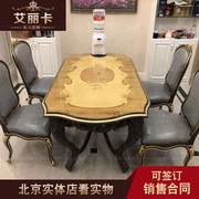 奢华餐桌欧式实木雕花餐台美式别墅家具定制法式新古典餐桌椅组合