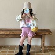 日本甜美针织童可爱娃娃毛线马甲童装女2023秋季童装韩版