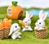 微景观摆件节日装饰可爱动物卡通小兔子胡萝卜兔房子树脂配件