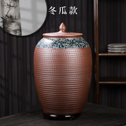景德镇陶瓷米缸米桶家用20斤50斤100斤复古茶叶罐带盖密封储物罐