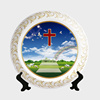 十字架礼物陶瓷盘圣像，将复活节装饰品，圣诞节用品桌摆件