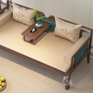 黑胡桃新中式罗汉床白蜡木，实木仿古床榻小户型，客厅沙发禅意贵妃榻