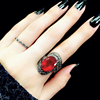 日韩潮人个性夸张红宝石戒指，女大码关节戒韩版学生，套装复古食指环