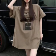 韩国2024新春夏装中长款短袖T恤女设计感小众ins宽松大板半袖潮流