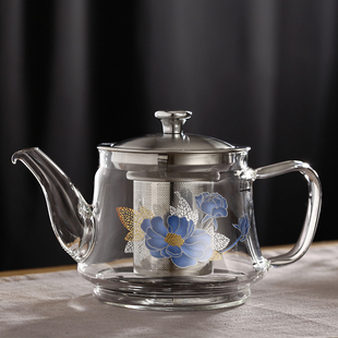 孟瀚玻璃茶壶电磁炉烧水壶家用小型不锈钢过滤泡茶壶办公室煮茶壶