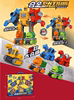 合金工程战队恐龙5合体儿童机器人变形回力车模型男孩益智玩具