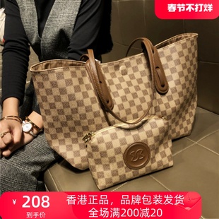 香港包包女2023真皮，通勤手提大容量单肩女士，子母托特大包