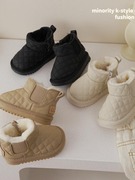 秋冬男宝宝雪地靴儿童加绒棉鞋，小童学步鞋，一岁女软底婴儿鞋子冬季