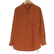 华人杰fe品牌，撤柜折扣女装气质时尚，休闲橙红衬衫a4-1210
