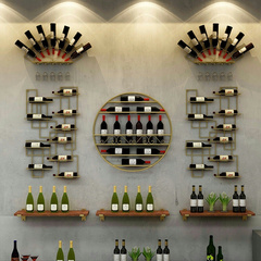 创意墙上酒架壁挂红酒架酒柜悬挂现代酒庄葡萄洋酒杯架铁艺展示架